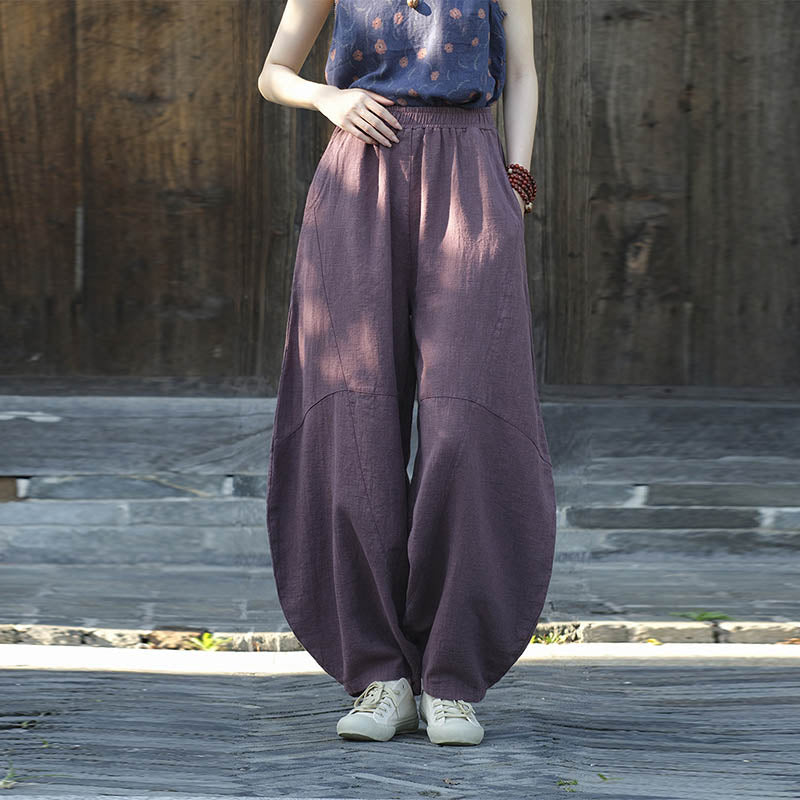 Cotton Linen Pants Harem Trousers Loose Zen Yoga Tai Chi Women's Pants