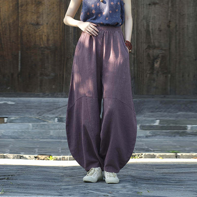 Cotton Linen Pants Harem Trousers Loose Zen Yoga Tai Chi Women's Pants
