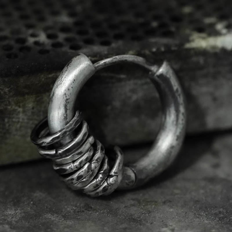 925 Sterling Silver Hand-hammered Protection Earrings