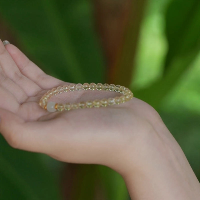 Small Citrine Jade Beads Prosperity Bracelet