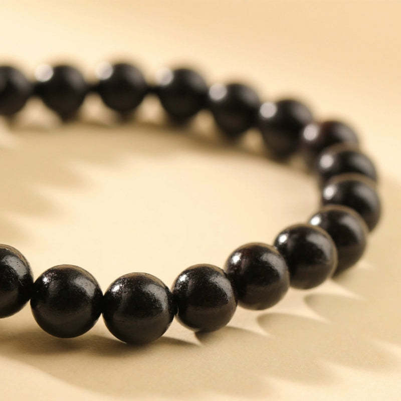 Cute Ebony Wood Cat Head Pattern Peace Bracelet