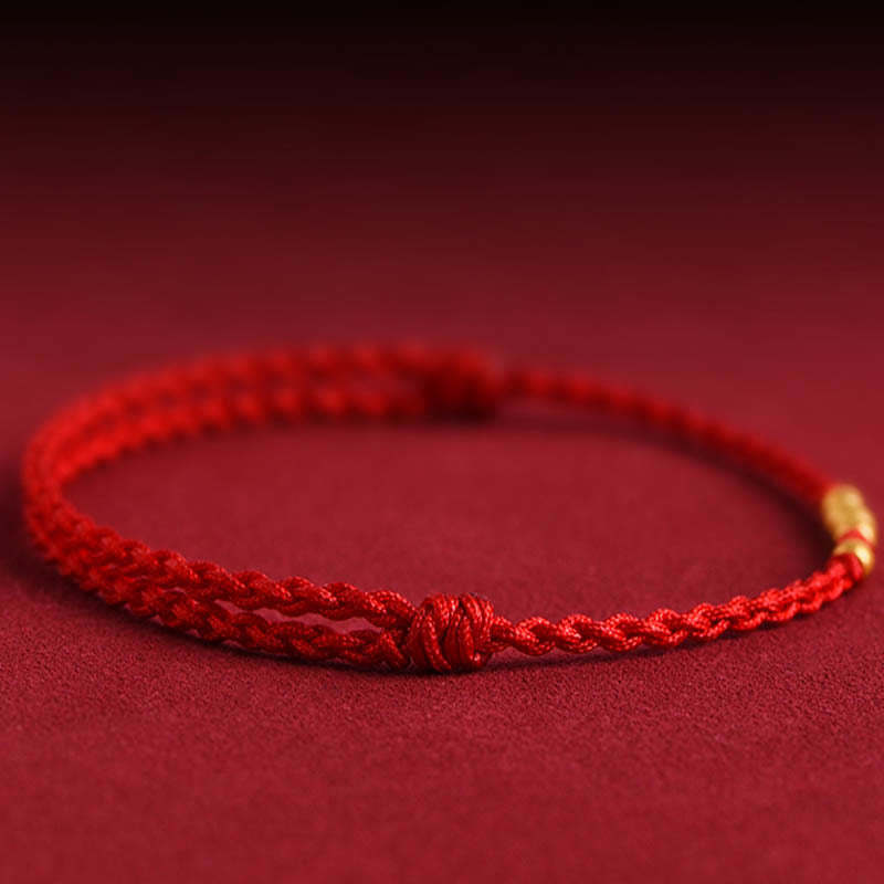 999 Gold Beads Luck Braided Protection Couple Bracelet