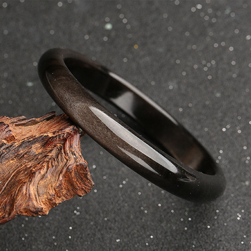 Gold Sheen Obsidian Silver Sheen Obsidian Protection Bracelet Bangle