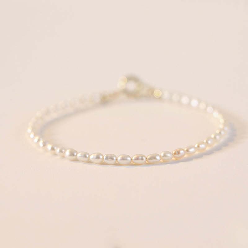 2mm Natural Pearl Ultra-thin Beads 14k Gold Plated Copper Wisdom Bracelet