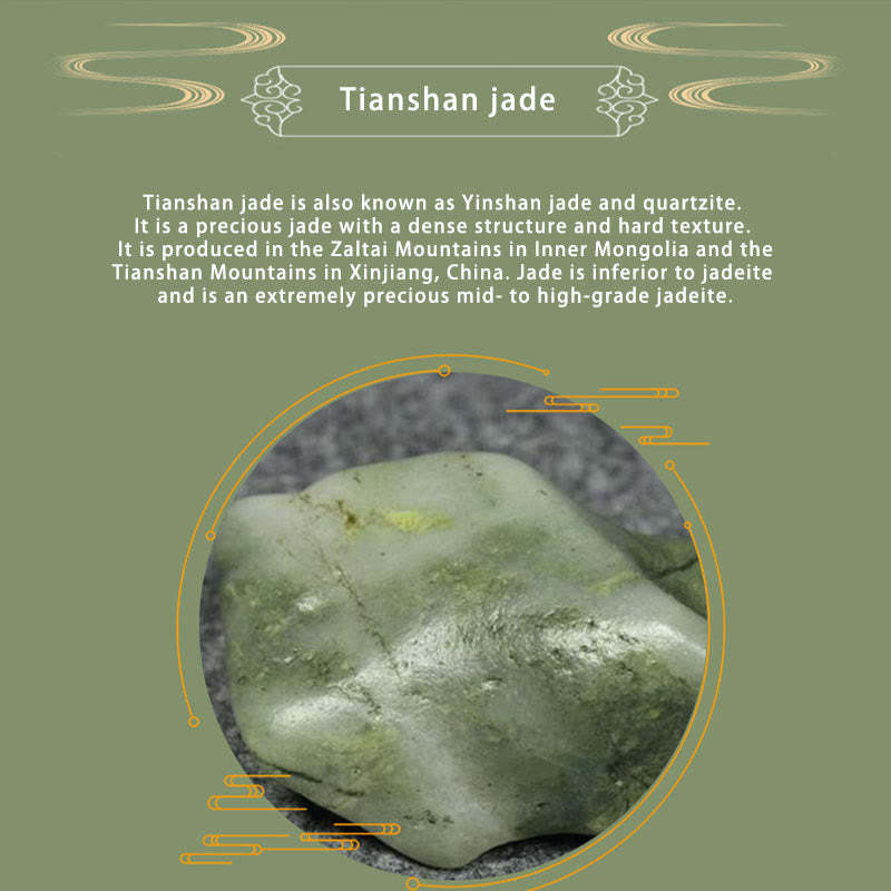 925 Sterling Silver Natural Tianshan Jade Bamboo Charm Luck Bracelet