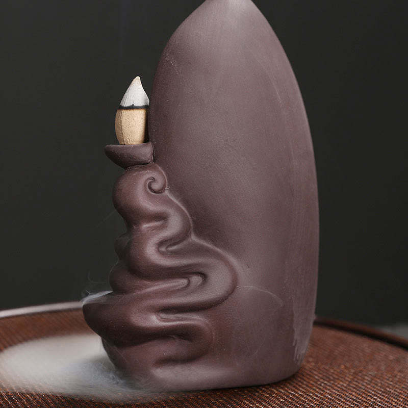 Tibetan Avalokitesvara mystic zen Lotus Healing Backflow Smoke Fountain Incense Burner