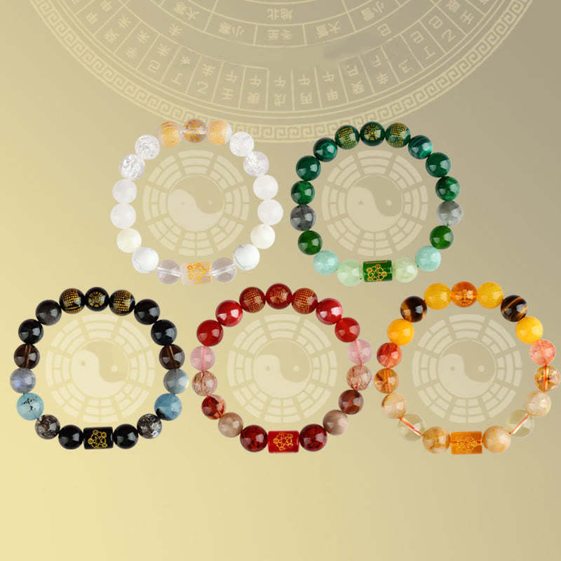 Five Elements God Of Wealth Various Crystal Agate Wealth Luck Bracelet