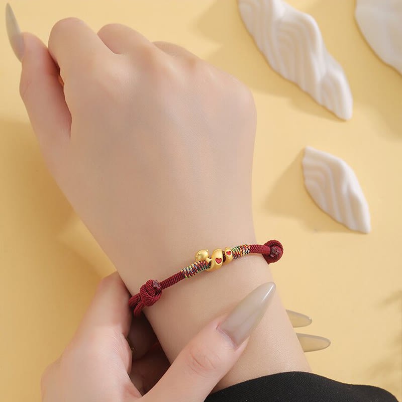 Red String Copper Alloy Love Year Of The Snake Protection Braided Bracelet