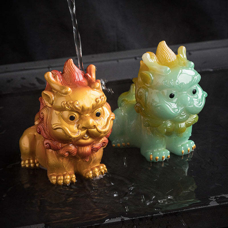 Color Changing Small PiXiu Resin Tea Pet Wealth Home Figurine Decoration