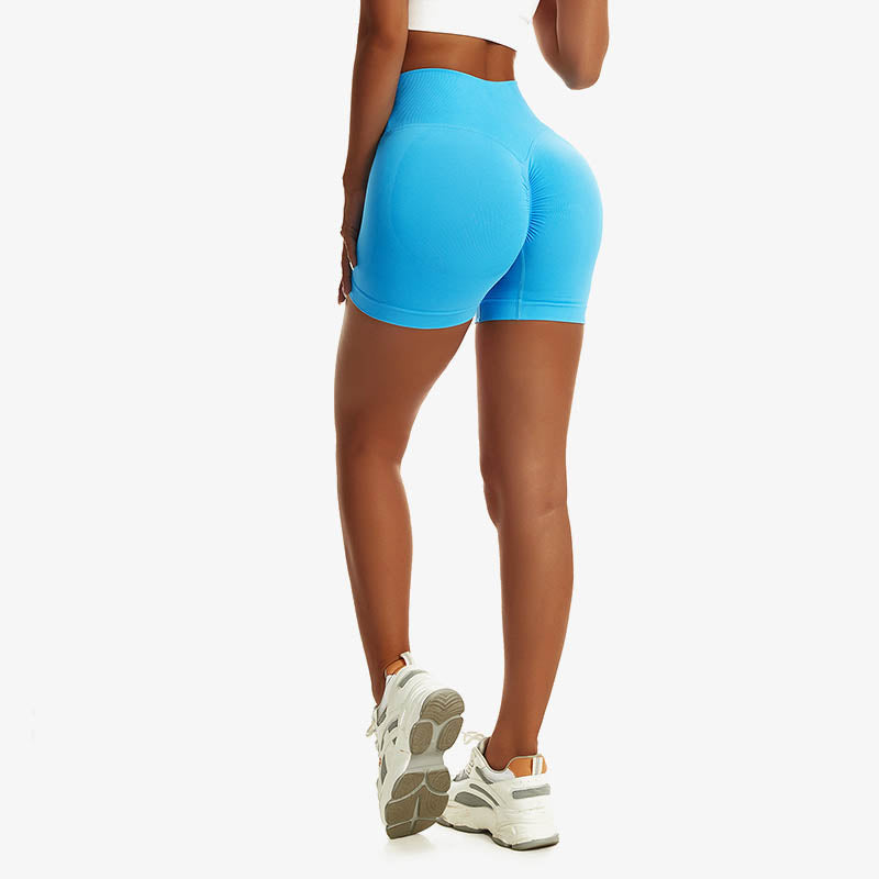 Women Seamless High Elasticity Sports Fitness High Waist Yoga Workout Shorts