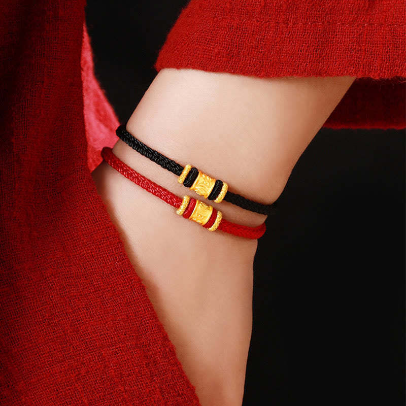 Tibet 999 Gold Om Mani Padme Hum Engraved Protection?Lucky Bead Bracelet