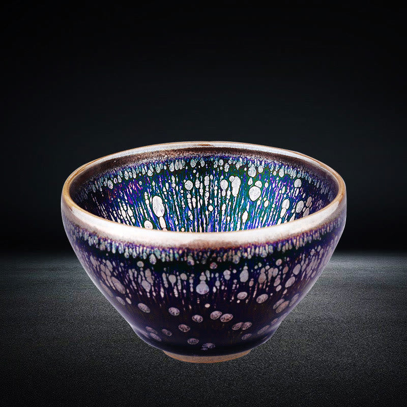 Handmade Chinese Jianzhan Purple Glaze Ceramic Teacup Ceramic Tenmoku Kung Fu Tea Cup