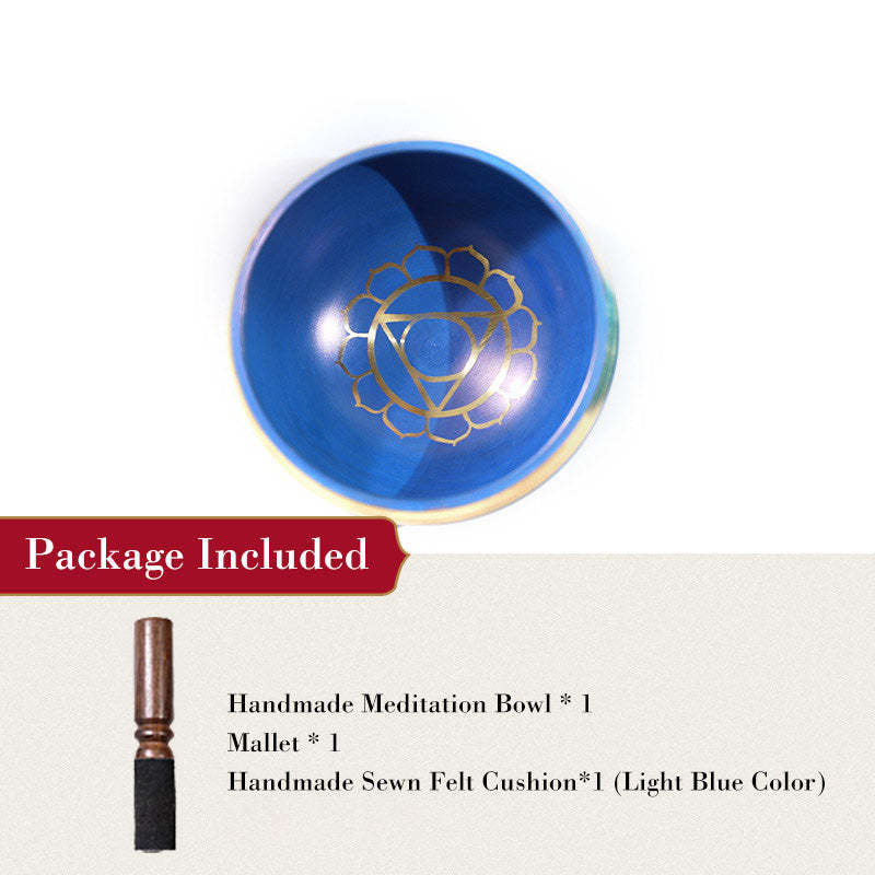 Tibetan Sound Bowl Handcrafted for Chakra Healing and Mindfulness Meditation Singing Bowl Set