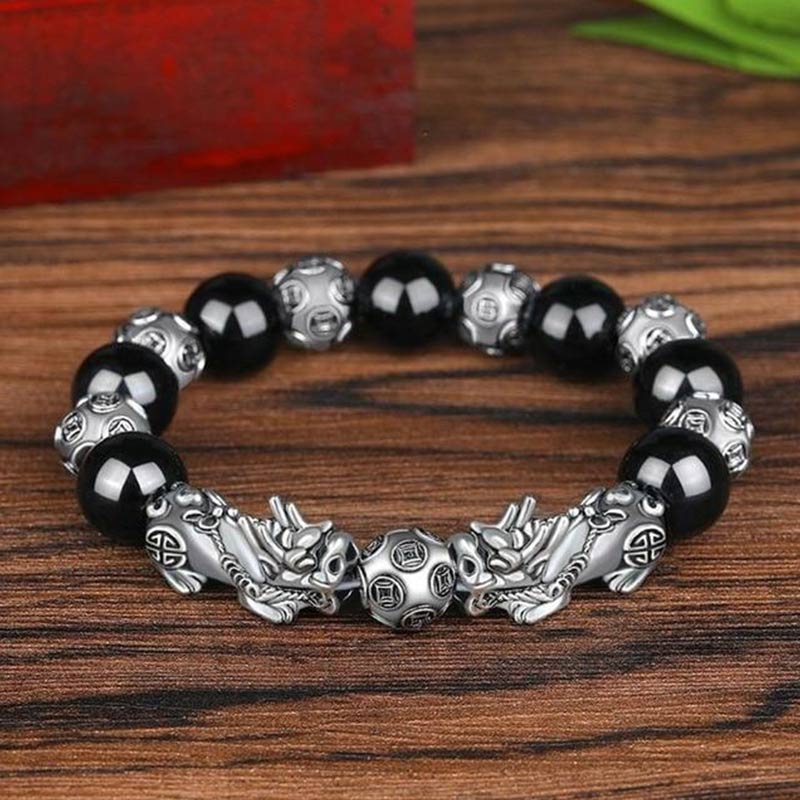 Tibetan FengShui PiXiu Obsidian Bracelet