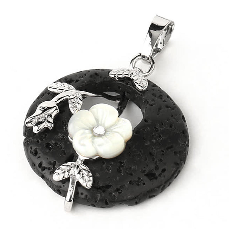 Various Crystal Amethyst Green Aventurine Flower Healing Necklace Pendant