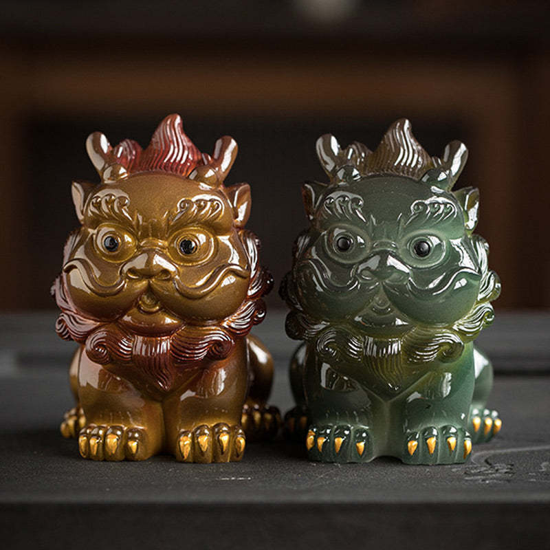 Color Changing Small PiXiu Resin Tea Pet Wealth Home Figurine Decoration