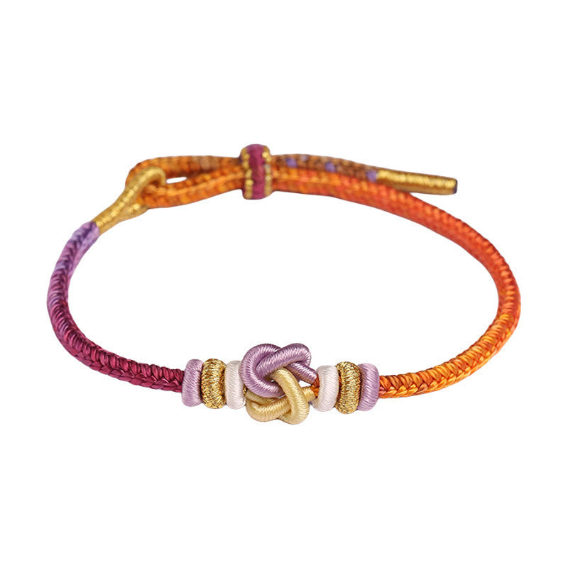 Colorful String Heart Knot Protection Braided Bracelet