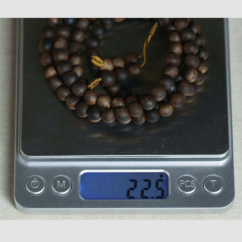7mm 108 Mala Beads Nha Trang Qinan Agarwood Peace Strength Bracelet