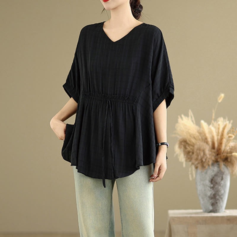 Casual Solid Color Half Sleeve Half Button Women's T-Shirt