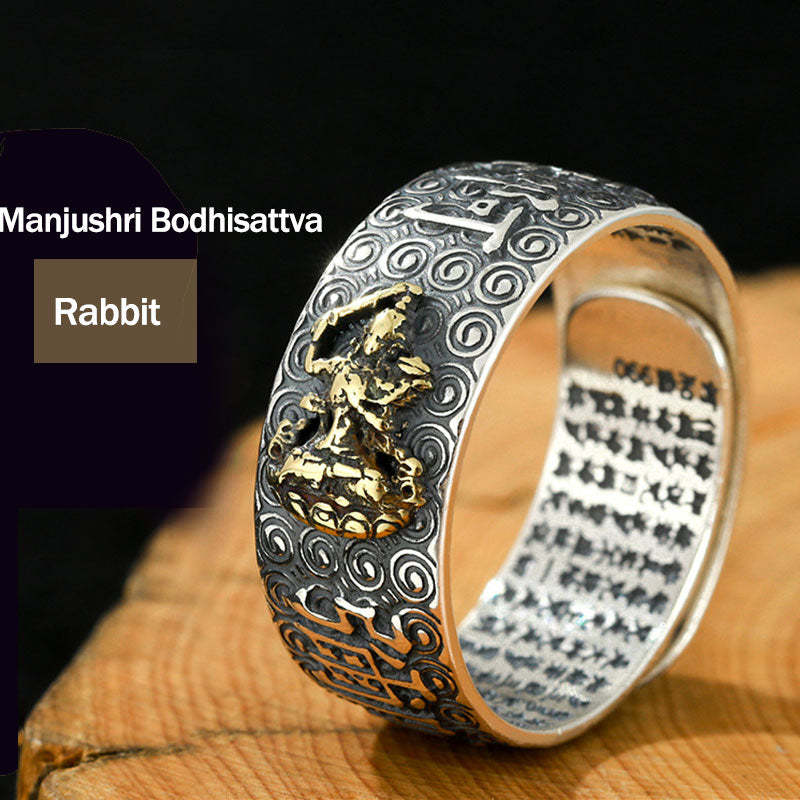 Chinese Zodiac Natal mystic zen Wealth Luck Adjustable Ring