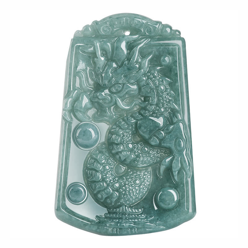 Year Of The Dragon Chinese Zodiac Dragon Travels The World Jade Strength Necklace Pendant