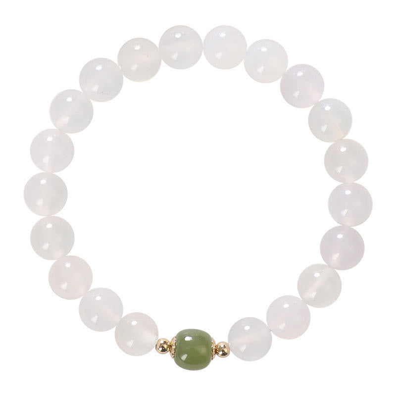 Natural White Agate Jade Luck Bracelet