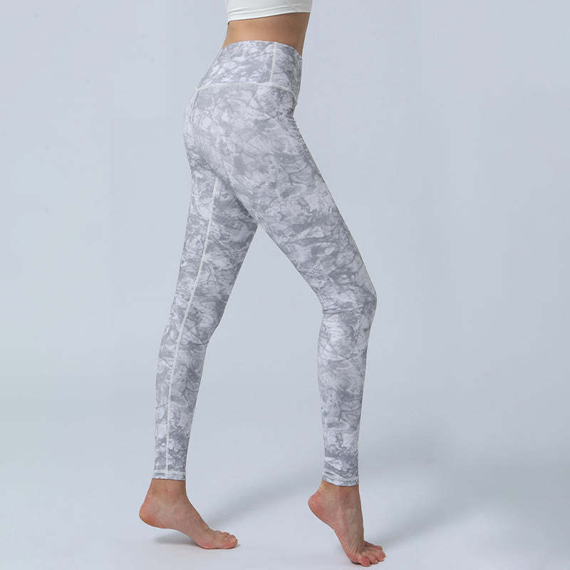 Flowers Leaves Print Sports Fitness Yoga High Waist Leggings Women's Yoga Pants