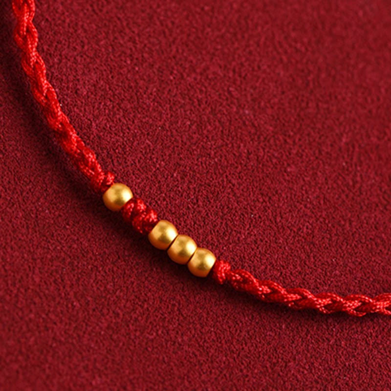 999 Gold Beads Luck Braided Protection Couple Bracelet