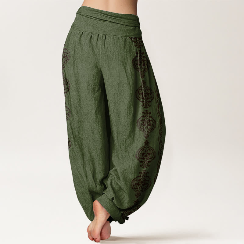 Mandala Om Mani Padme Hum Women's Elastic Waist Harem Pants