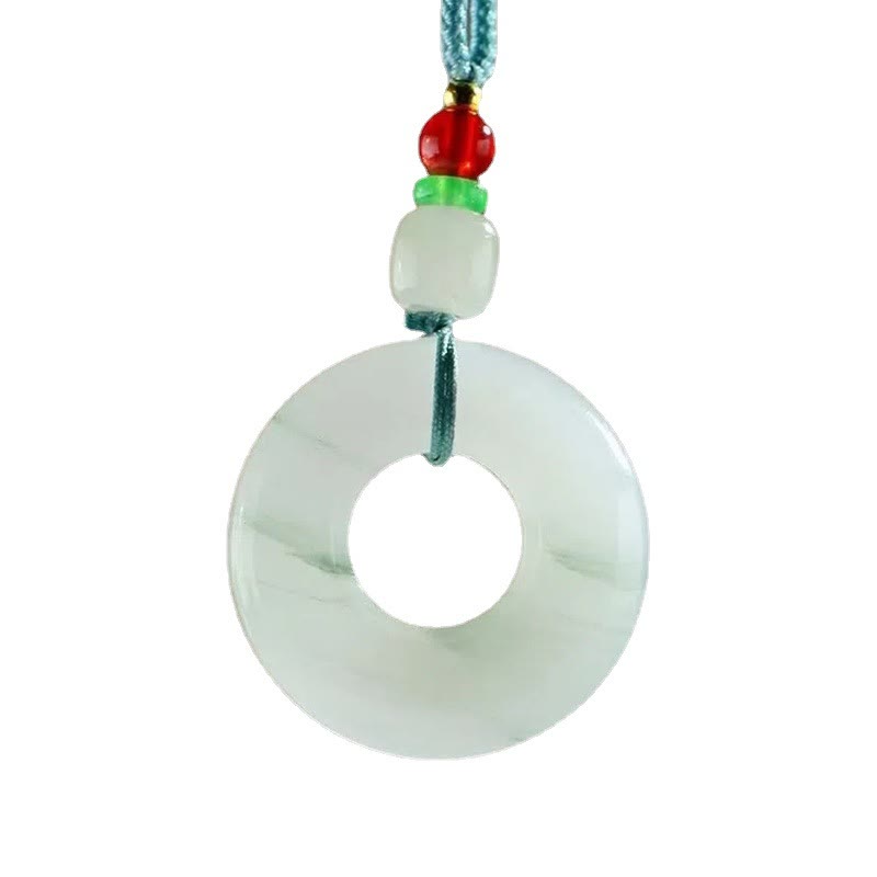 Natural Jade Peace Buckle Prosperity Necklace Pendant
