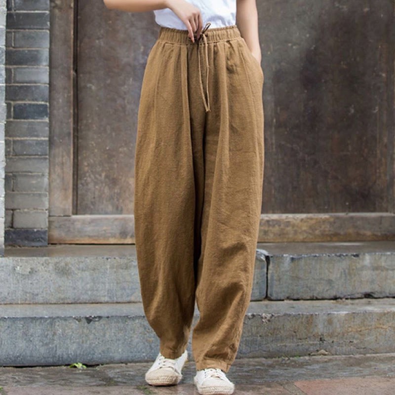 Plain Cotton Yoga Gym Women's Pants
