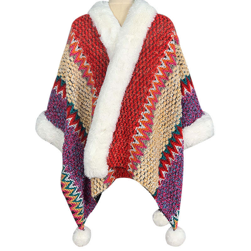 Tibetan Multicolored Striped Shawl Winter Cozy Travel Scarf Wrap