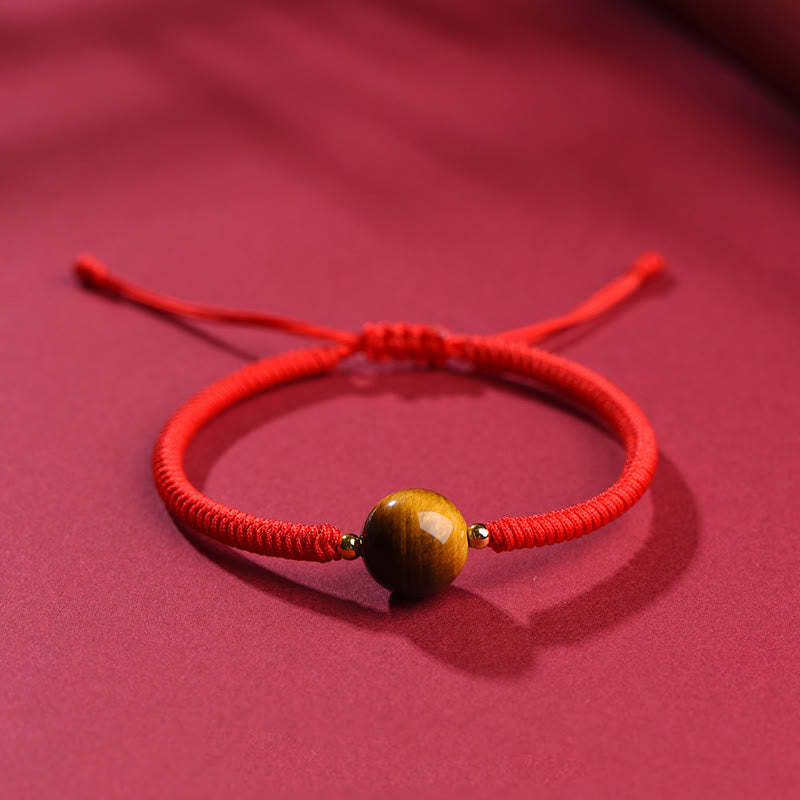 Handmade Tiger Eye Bead Luck Protection Rope Bracelet