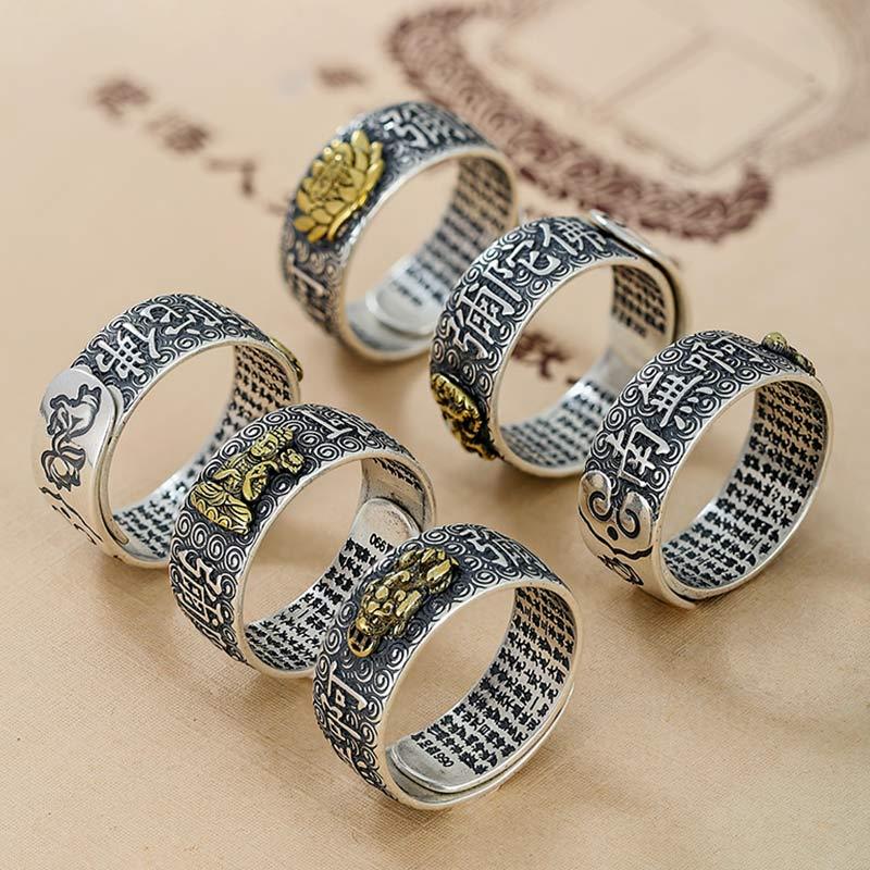 Chinese Zodiac Natal mystic zen Wealth Luck Adjustable Ring