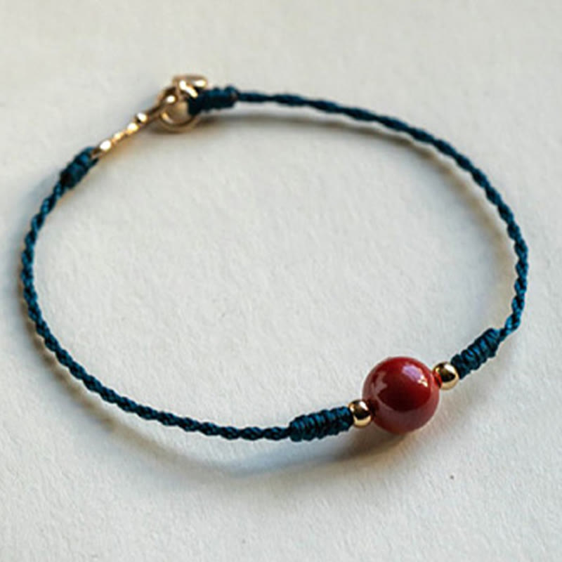Handmade String Cinnabar Buckle Blessing Bracelet