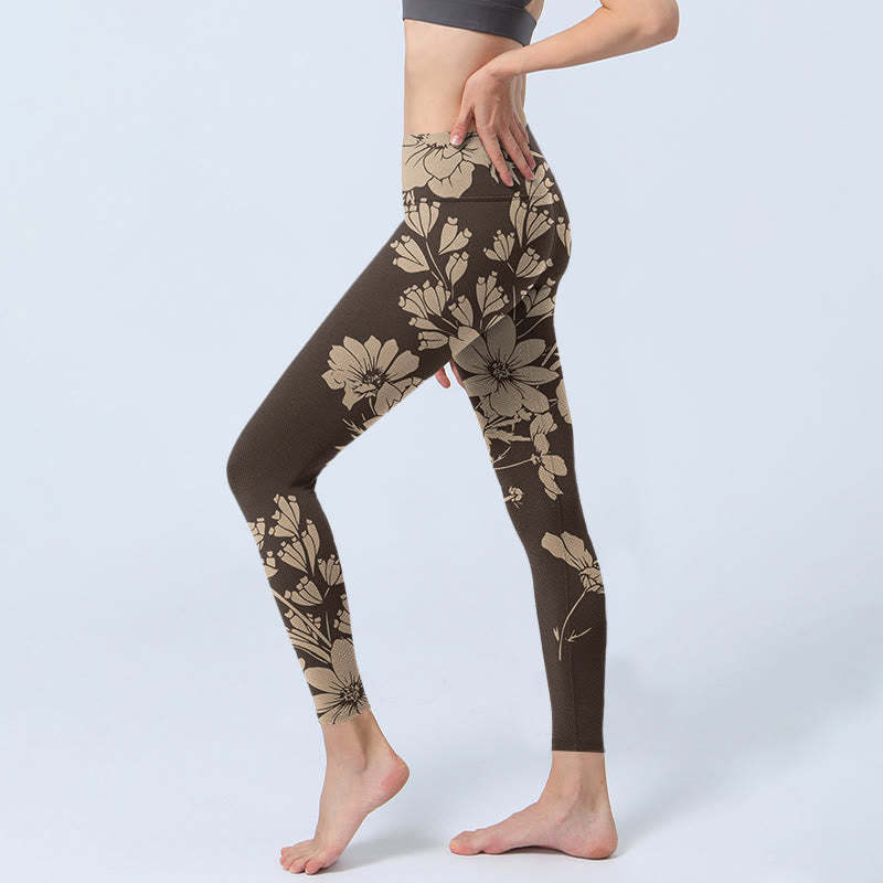 Flowers Blossom Print Sports Fitness Leggings Women's Yoga Pants