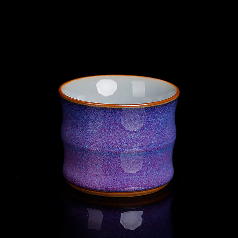 Kiln Change Ceramic Bamboo Design Teacup Kung Fu Tea Cup