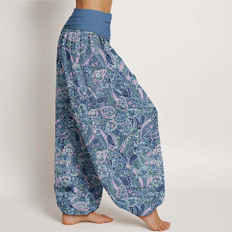 Casual Cashew Flower Design Women's Elastic Waist Harem Pants