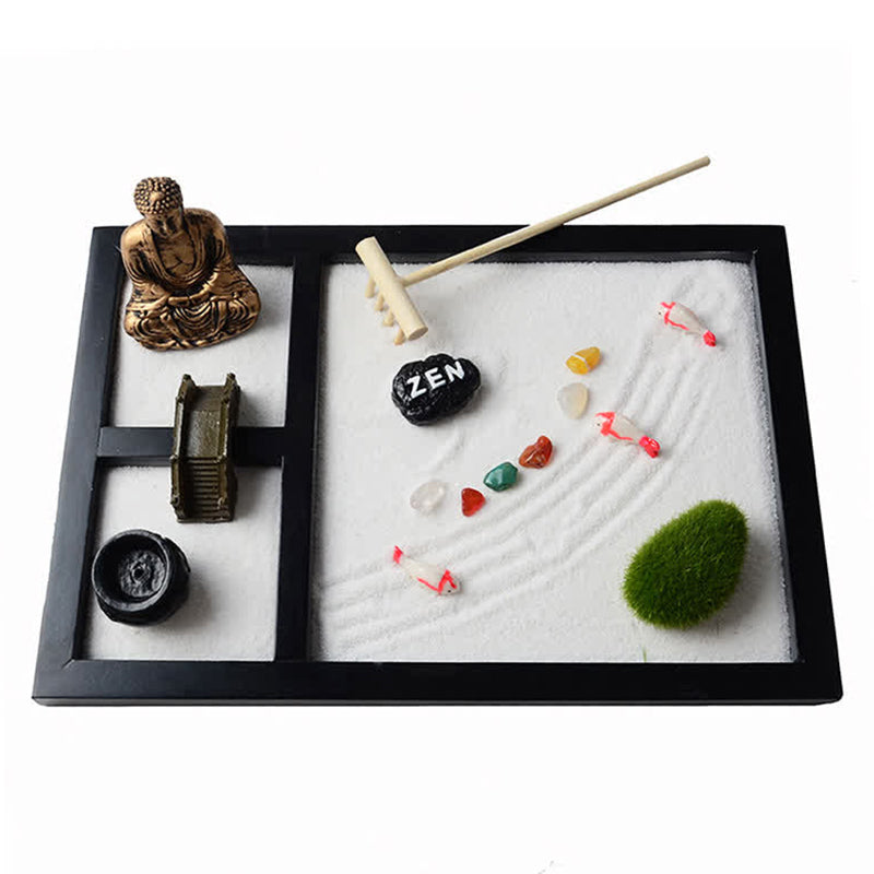 mystic zen Symbol Koi Fish Grass Landscape Meditation Peace Zen Garden Decoration
