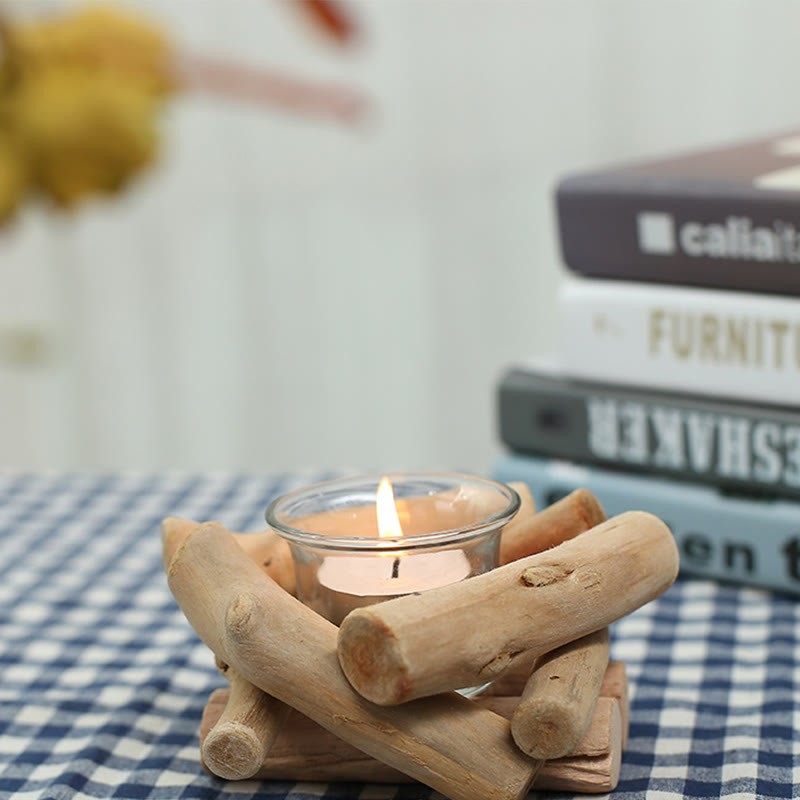 Wood Candlestick Home Candle Holder Decoration