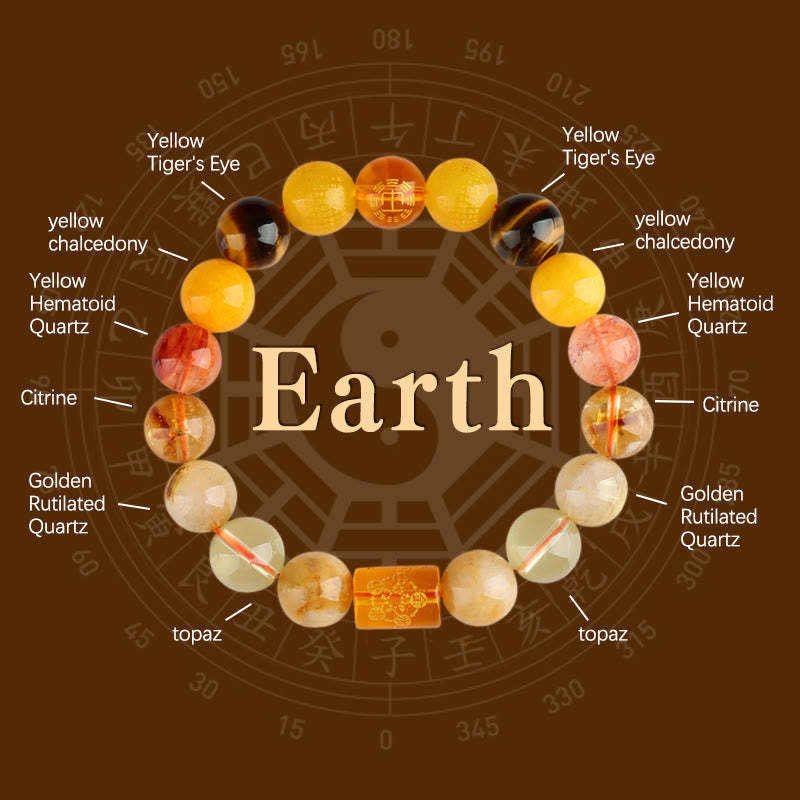 Five Elements God Of Wealth Various Crystal Agate Wealth Luck Bracelet