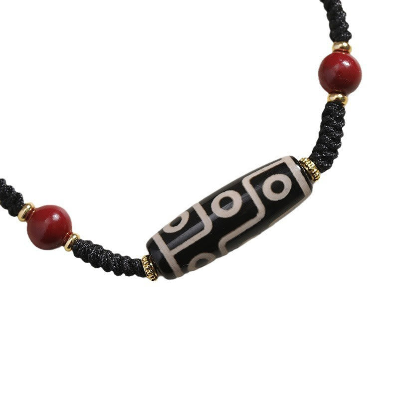 Handcrafted Tibetan Nine-eye Dzi Bead Protection Bracelet