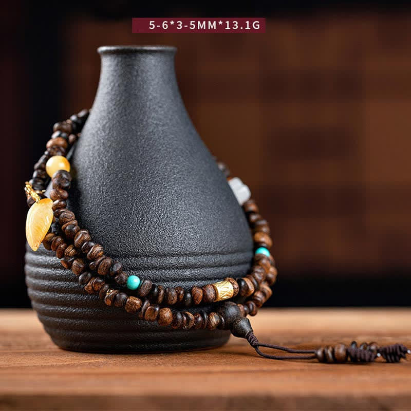 108 Mala Beads 925 Sterling Silver Brunei Agarwood Red Agate PiXiu Hetian Jade Peace Strength Bracelet