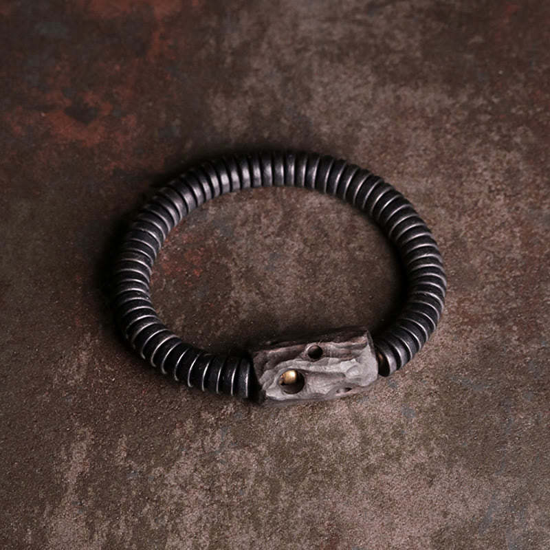 Ebony Wood Copper Brass Holey Balance Bracelet