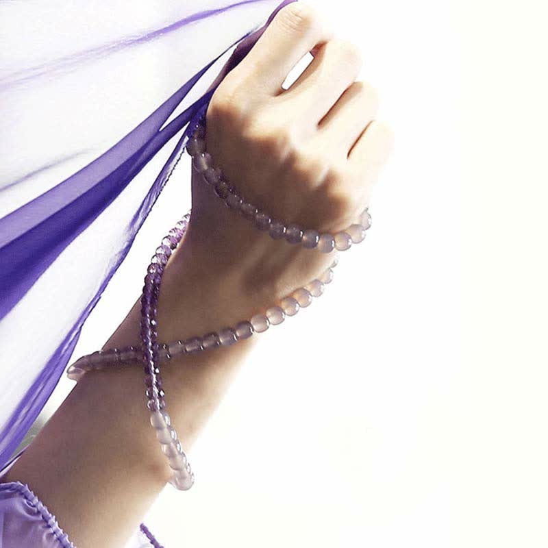 Natural Amethyst Crystal Meditation Healing Bracelet