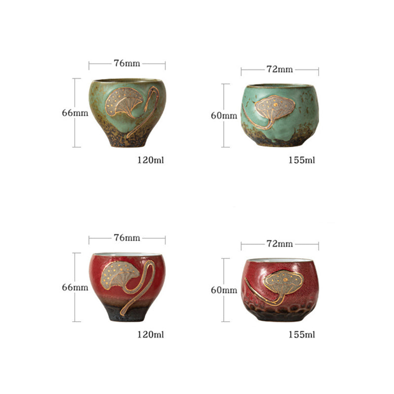 Lotus Pod Engraved Teacup Kung Fu Tea Cup