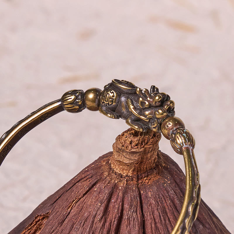 Pi Xiu Carrying Coin Ingot Copper Brass Luck Wealth Bracelet Bangle
