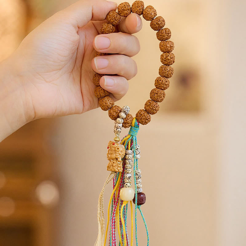 Tibet Rudraksha Bodhi Seed Amulet Wealth Luck Bracelet