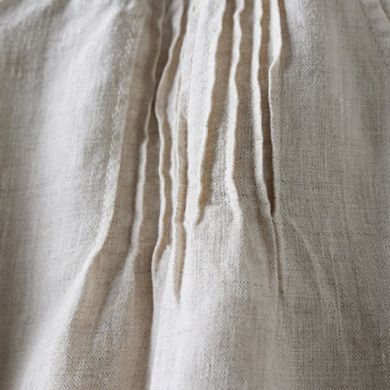 Summer Daily Simple Wrinkle Design Cotton Linen Women's Shorts With Pockets
