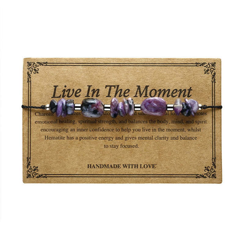 Live In The Moment Charoite Hematite Powerful Bracelet